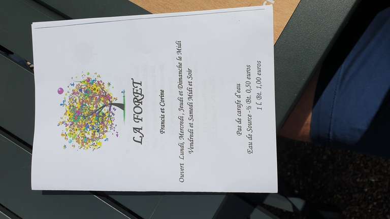 La Forêt menu front