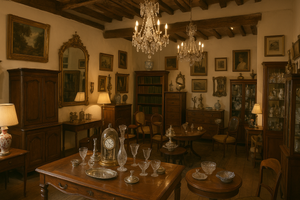 The inside of an Antique store.