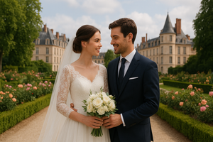 People getting married in Fontainebleau France