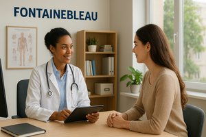 A doctor interviewing a patient