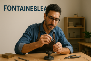 A jeweler creating jewelry.