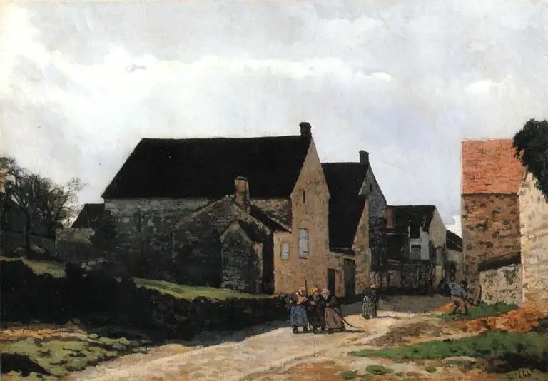A painting by Alfred Sisley called Femmes allant au bois à Marlotte from 1866
