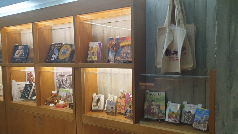 Books for sale at the museum reception